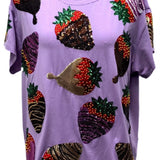 Chocolate Covered Strawberries Tee - Purple [Queen of Sparkles]