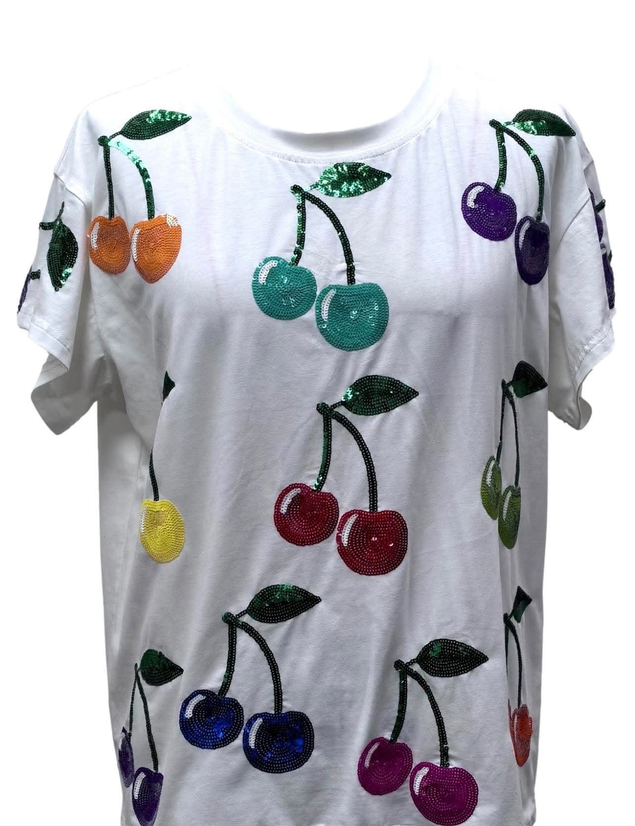 Rainbow Cherries Tee - White [Queen of Sparkles]