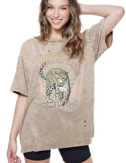 Free Spirit Vintage Leopard Tee Latte