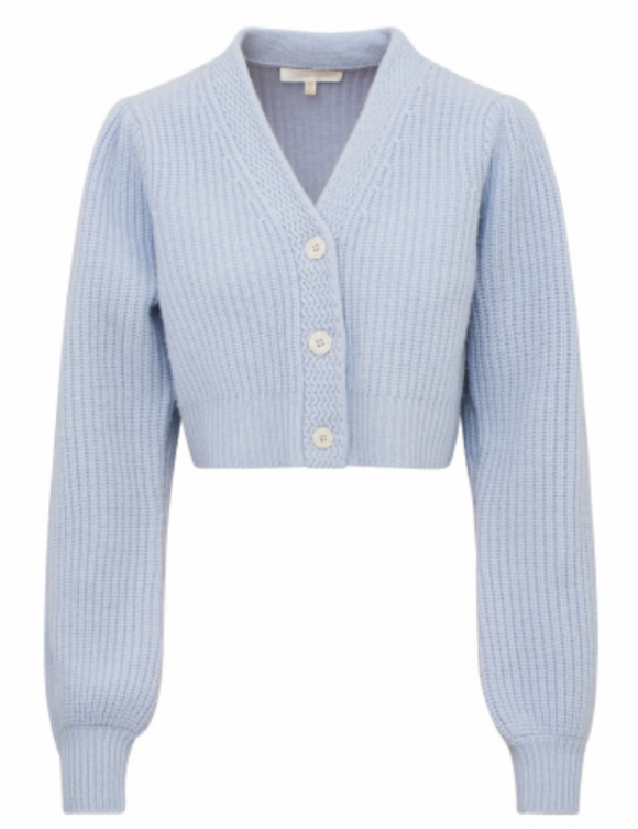 Avignon Crop Cardigan - Serene Sky [LoveShackFancy]