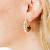 Wren Pearl Lined Gold Earring