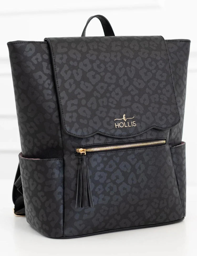 Frilly Full Size Backpack - Black Leopard [Hollis]