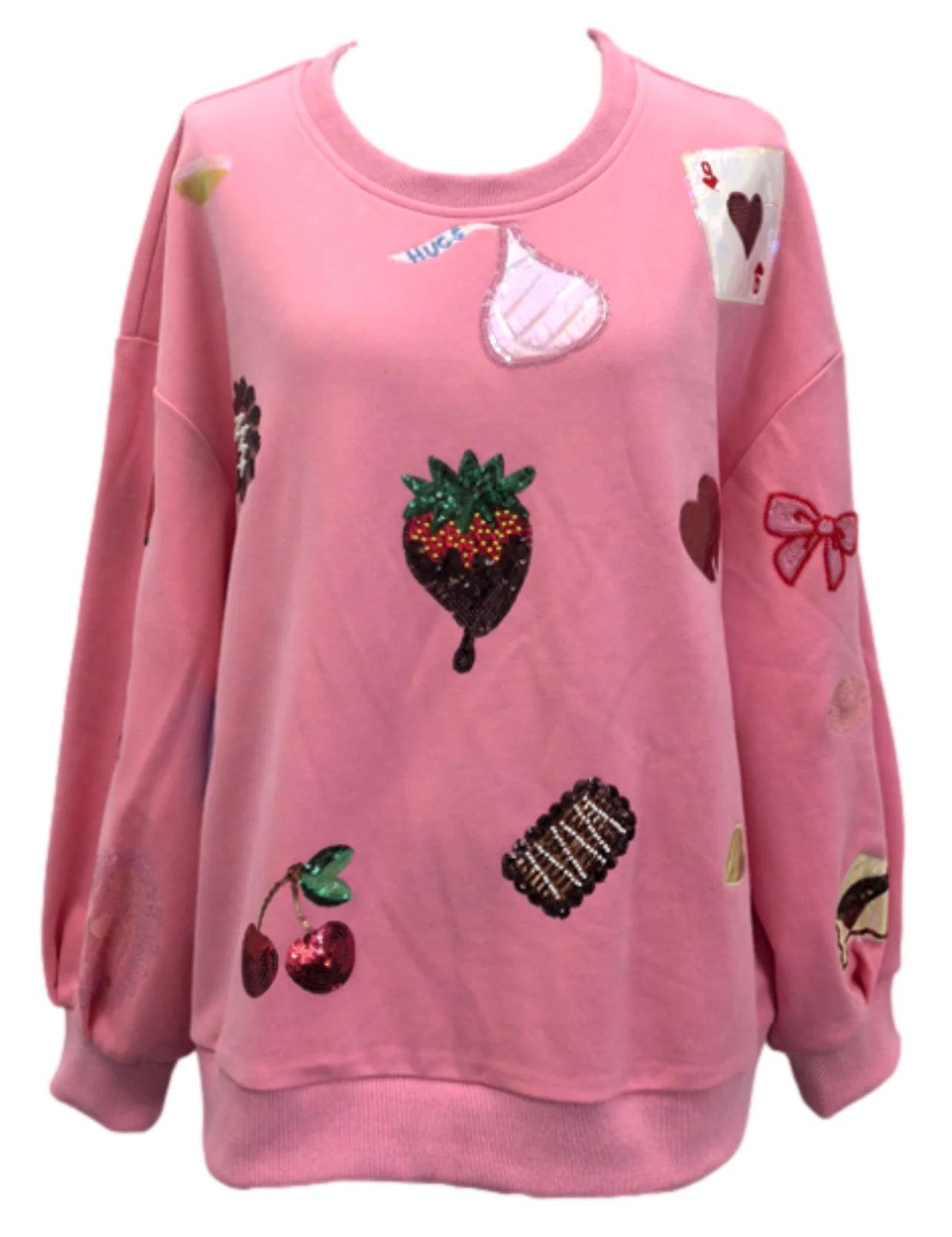 Random Valentines Sweatshirt - Bright Pink [Queen of Sparkles]