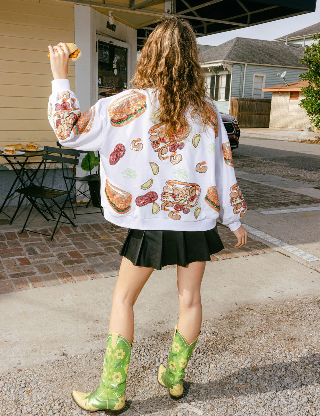 Poboy Sweatshirt Sweatshirt White Queen of Sparkles