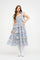 Bri Floral Ruffle Tiered Midi Dress - Blue