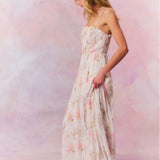 Santee Lurex Chiffon Floral Maxi Dress - Pearl Drop [LoveShackFancy]