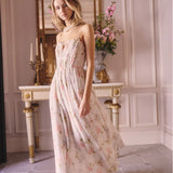 Santee Lurex Chiffon Floral Maxi Dress - Pearl Drop [LoveShackFancy]