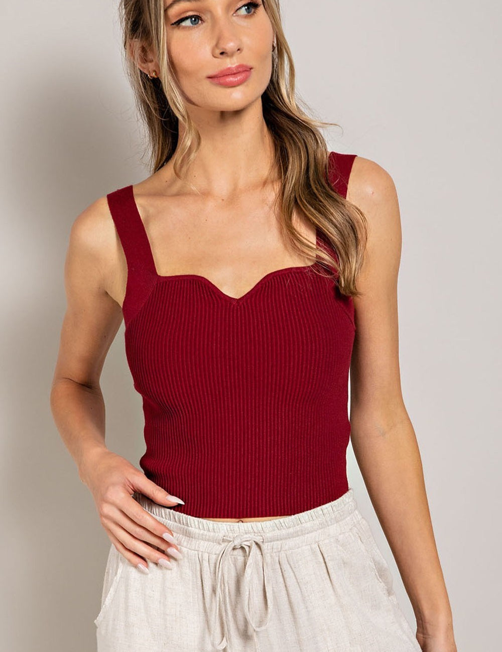 Penny Sleeveless Cami Top - Merlot