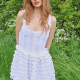 Preorder Genevieve Ruffle Mini Dress - White [Amy Jane London]