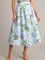 Thena Belted Midi Skirt - Blue Lilacs Botanical [Prosperina]