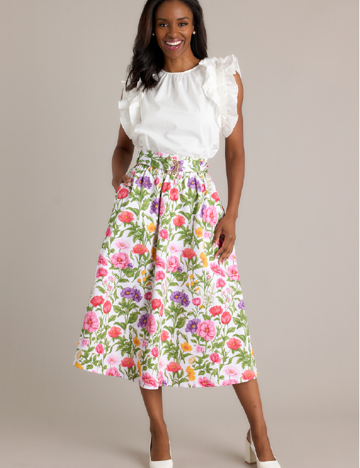 Thena Belted Midi Skirt - Secret Garden [Prosperina]