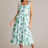 Juli Anna Midi Dress - Eden Green Toile [Prosperina]