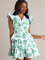 Bridget Ruffle Mini Dress - Eden Green Toile [Prosperina]