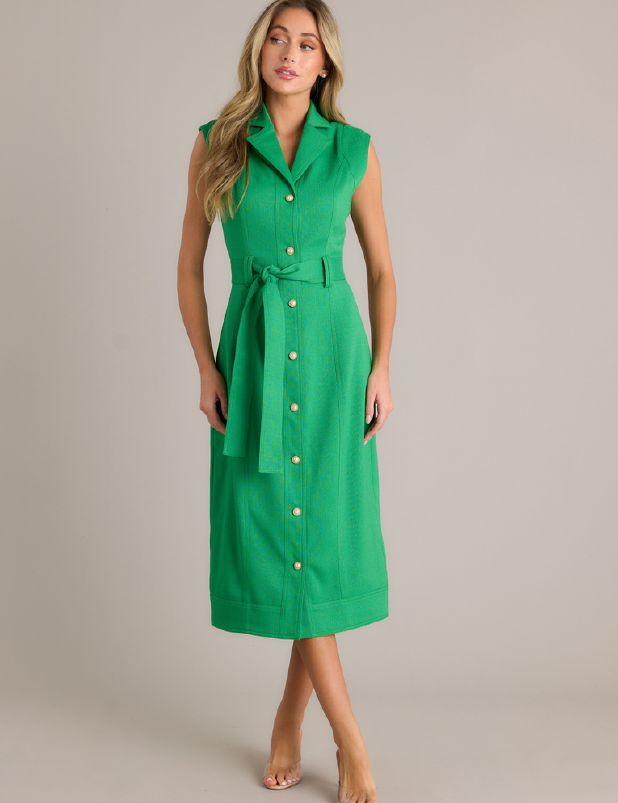 Jacqueline Midi Dress - Grass Green [Prosperina]