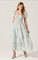 Florentina Floral Puff Sleeve Midi Dress - Cream Blue Floral [ASTR]