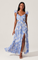 Fritillaria Floral Ruffle Sleeve Maxi Dress - Blue Floral [ASTR]