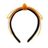 Thin Ribbon Bow Headband - Orange Velvet [Brianna Cannon]