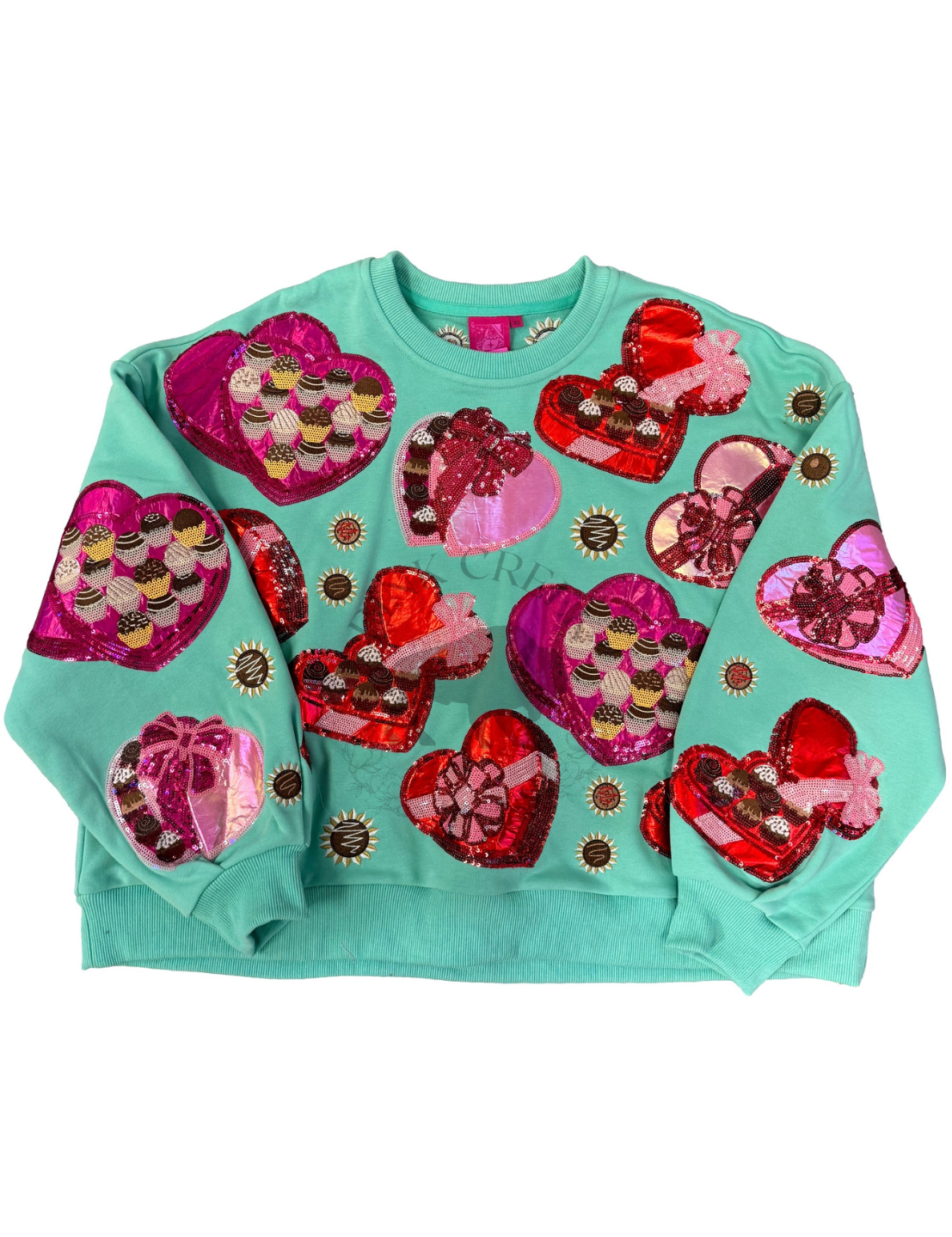 Preorder - Velvet Chocolate Boxes Sweatshirt - Mint Green [Queen of Sparkles]