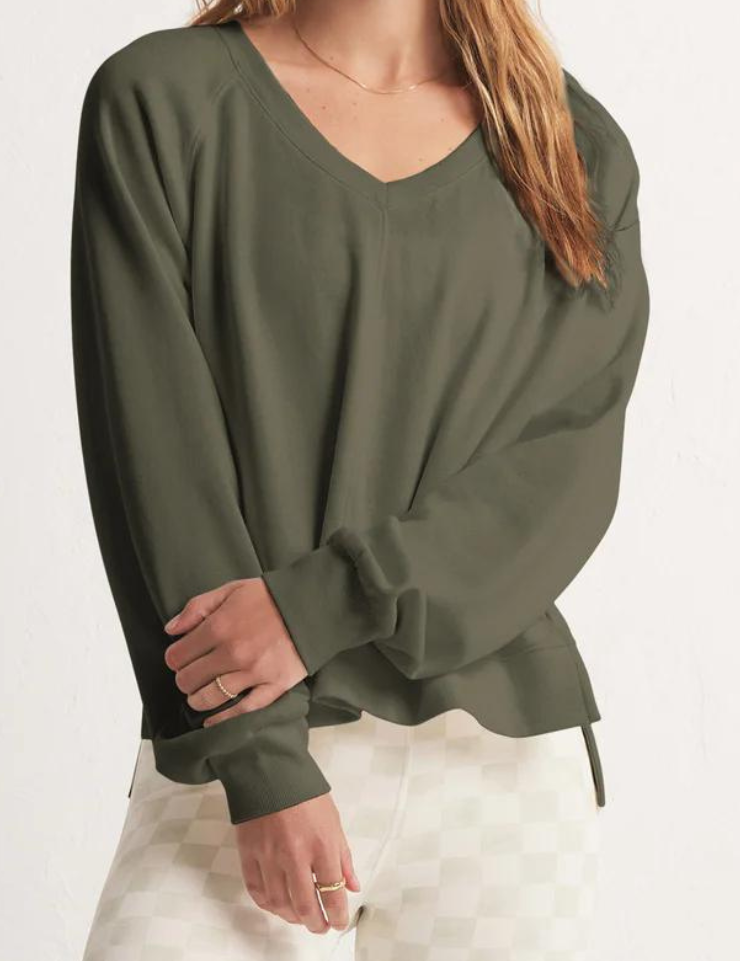 Open Back Sweatshirt - Olive Crush [Z Supply]