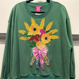 Fall Bouquet Sweatshirt - Dark Green [Queen of Sparkles]