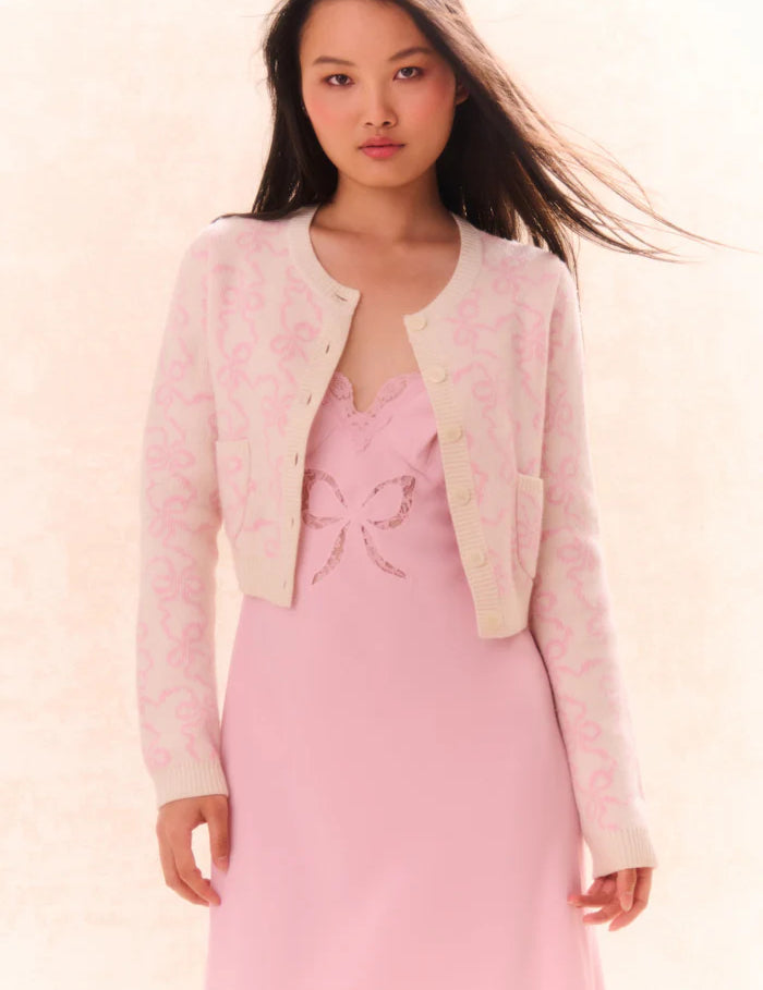 Veronika Cardigan - Bon Bon Pink [LoveShackFancy]