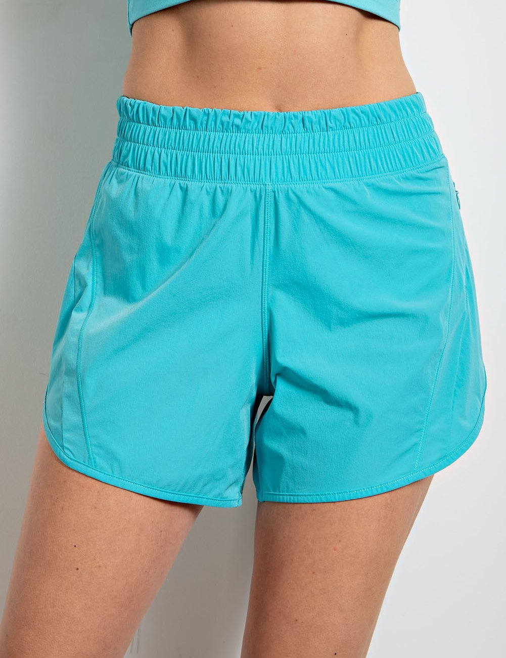 Amber High Rise Exercise Shorts Highlight Blue