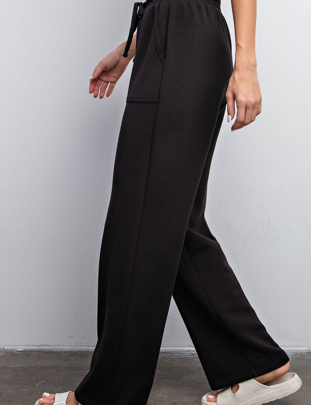 Cassidy High Rise Modal Straight Lounge Pants Black