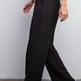 Cassidy High Rise Modal Straight Lounge Pants Black