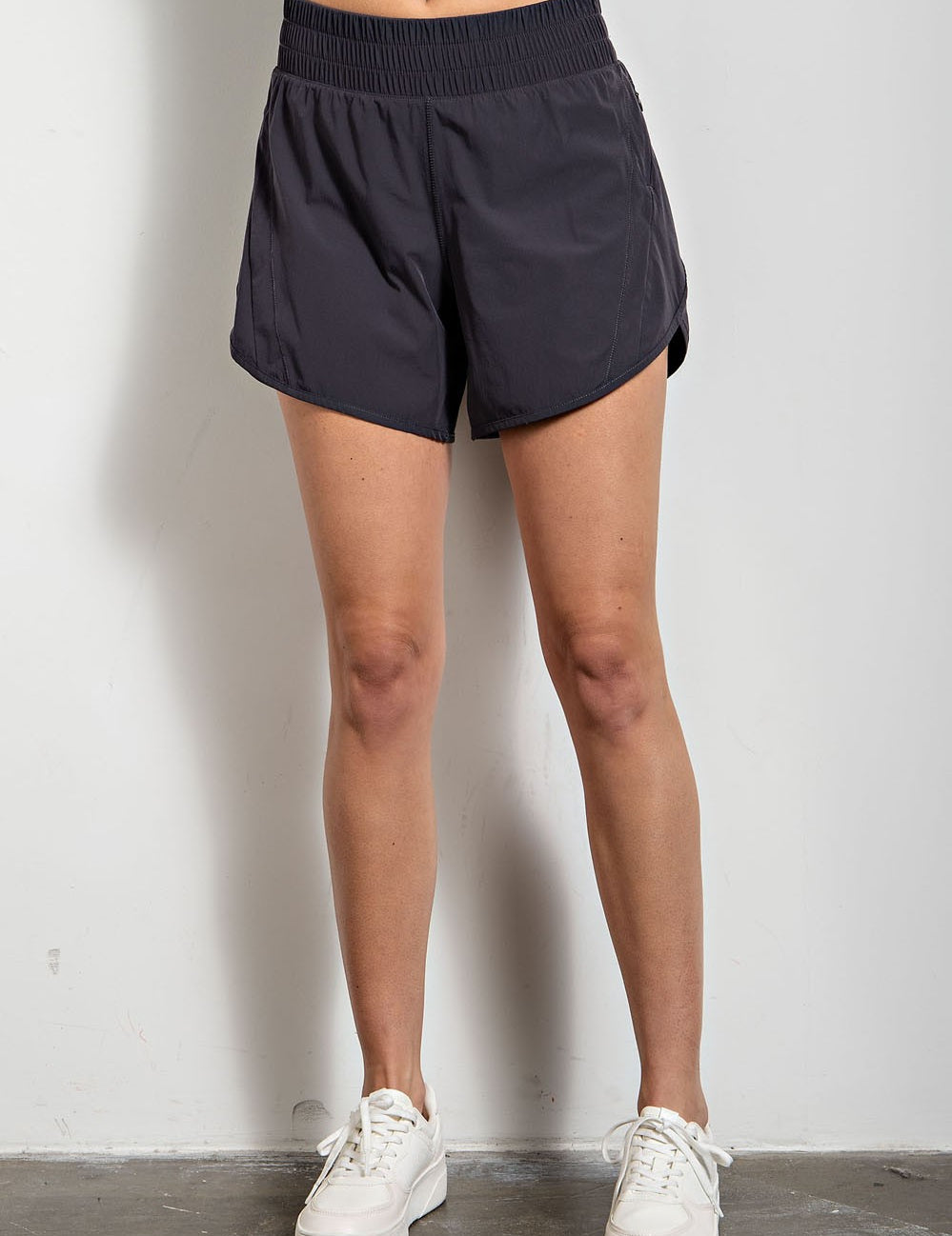 Amber High Rise Exercise Shorts Charcoal