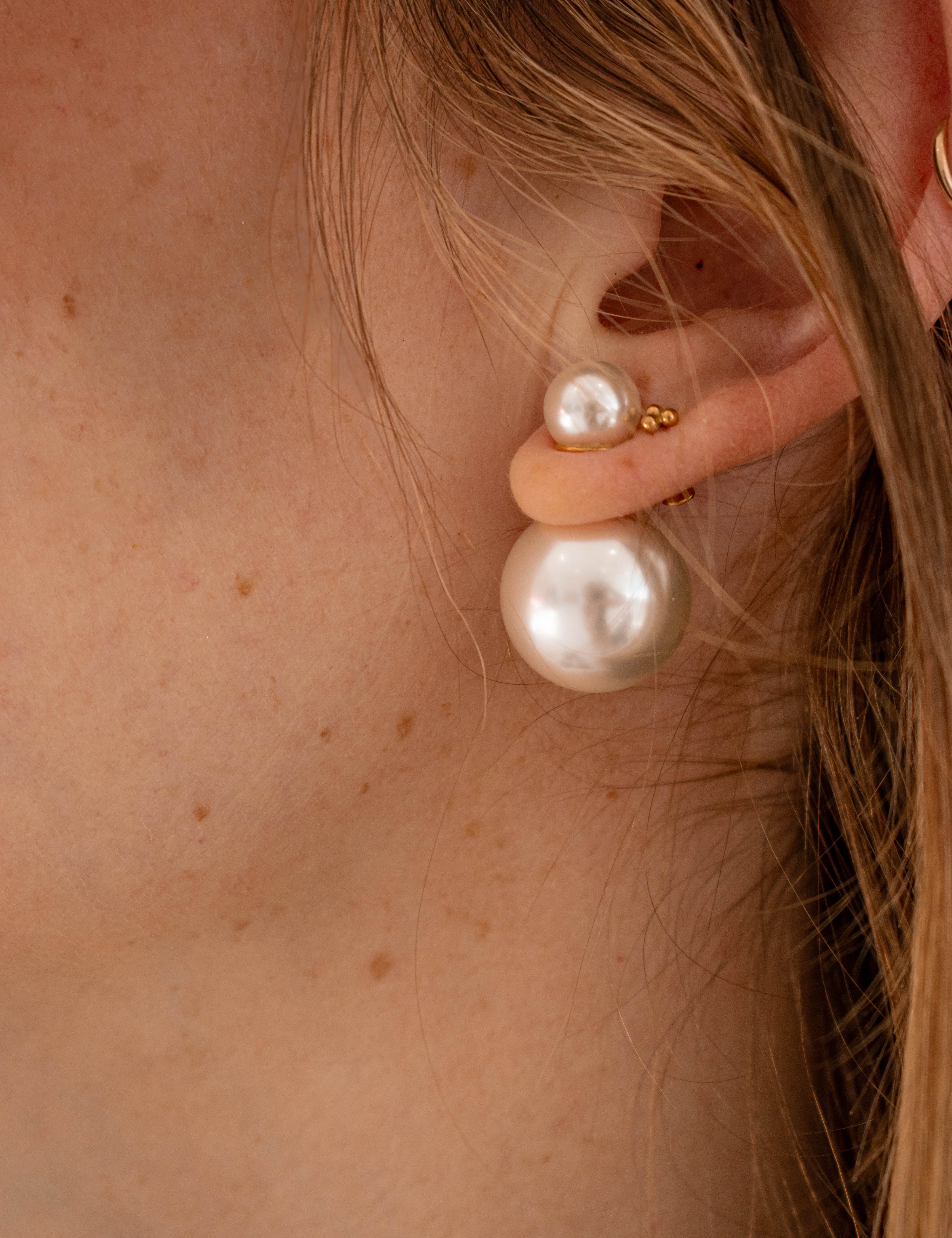 It Takes Two Double Pearl Earring