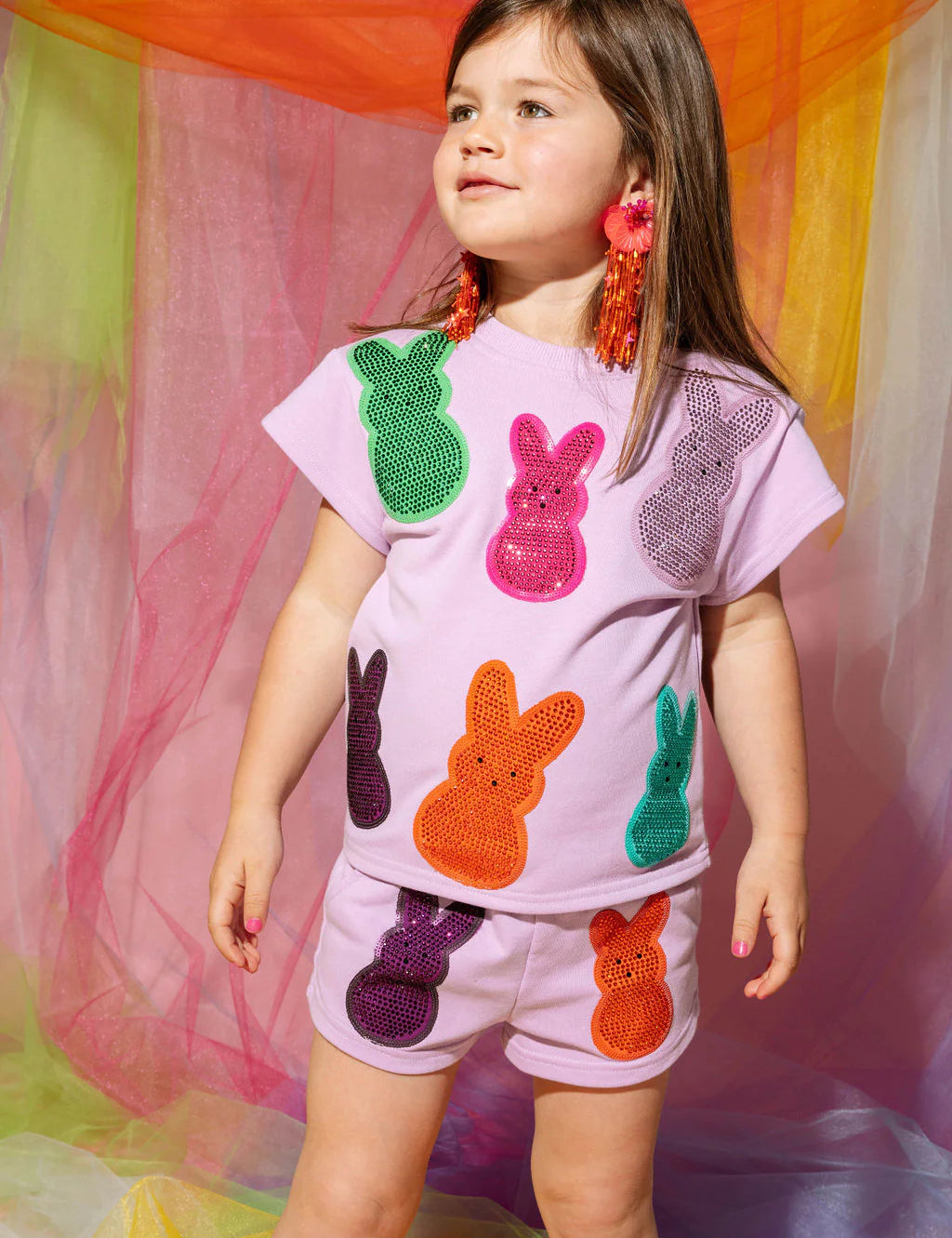 Child Size Multi Peeps Top Lavender Queen of Sparkles