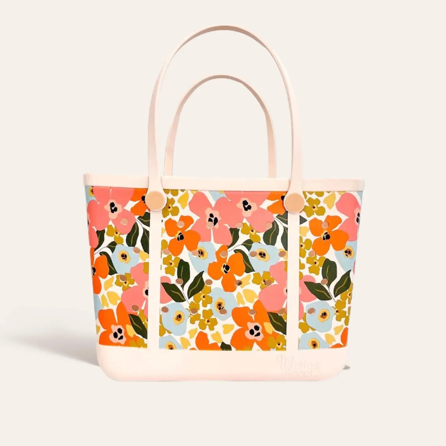 Carry-It-All Tote Bag- Rubber Beach Bag- Lil' Floral Delight