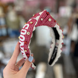 Boomer Sooner Cross Stitch Headband