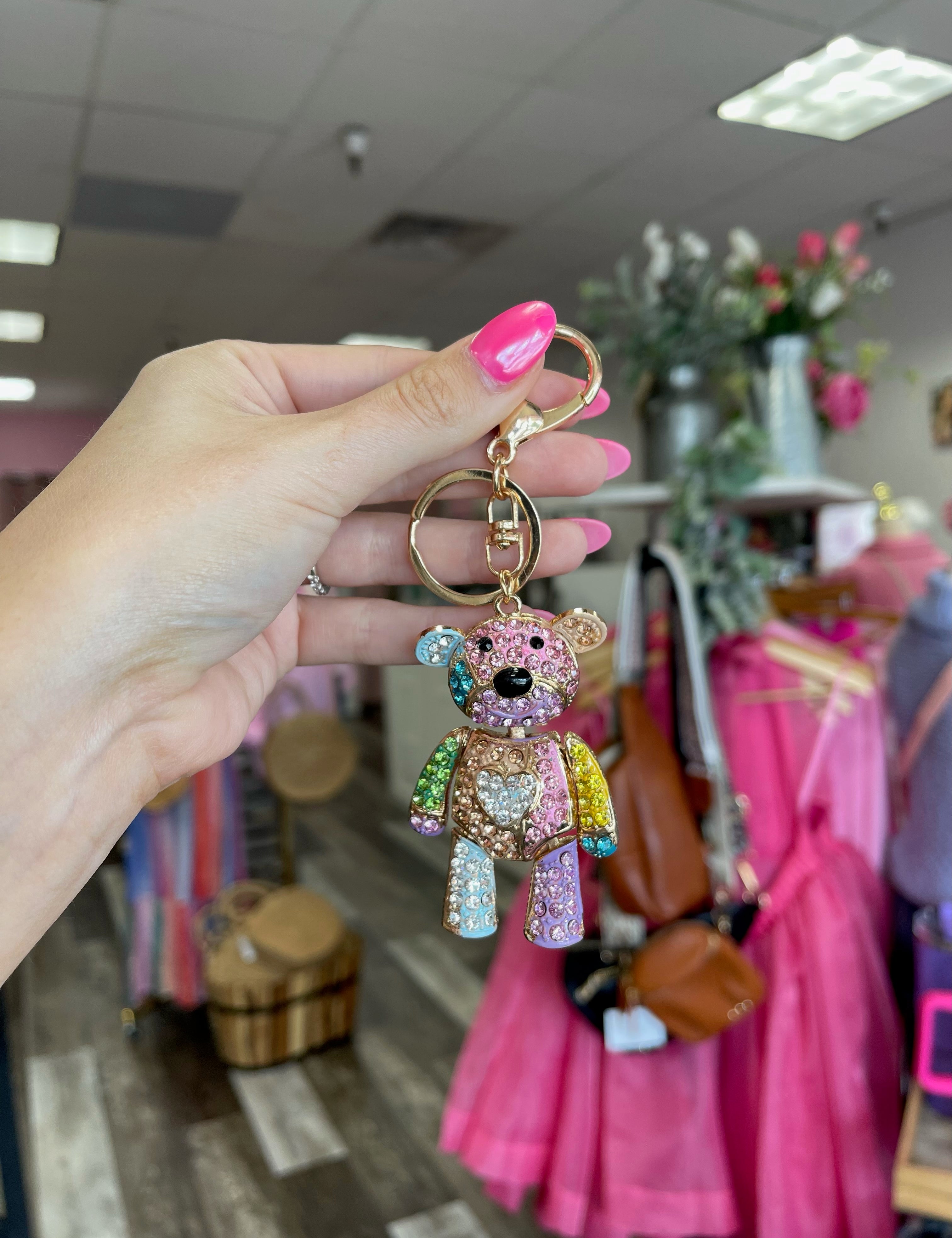 Multi Color Bear Keychain