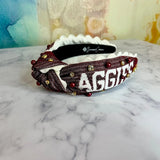 Gig'Em Aggies Cross Stitch Headband