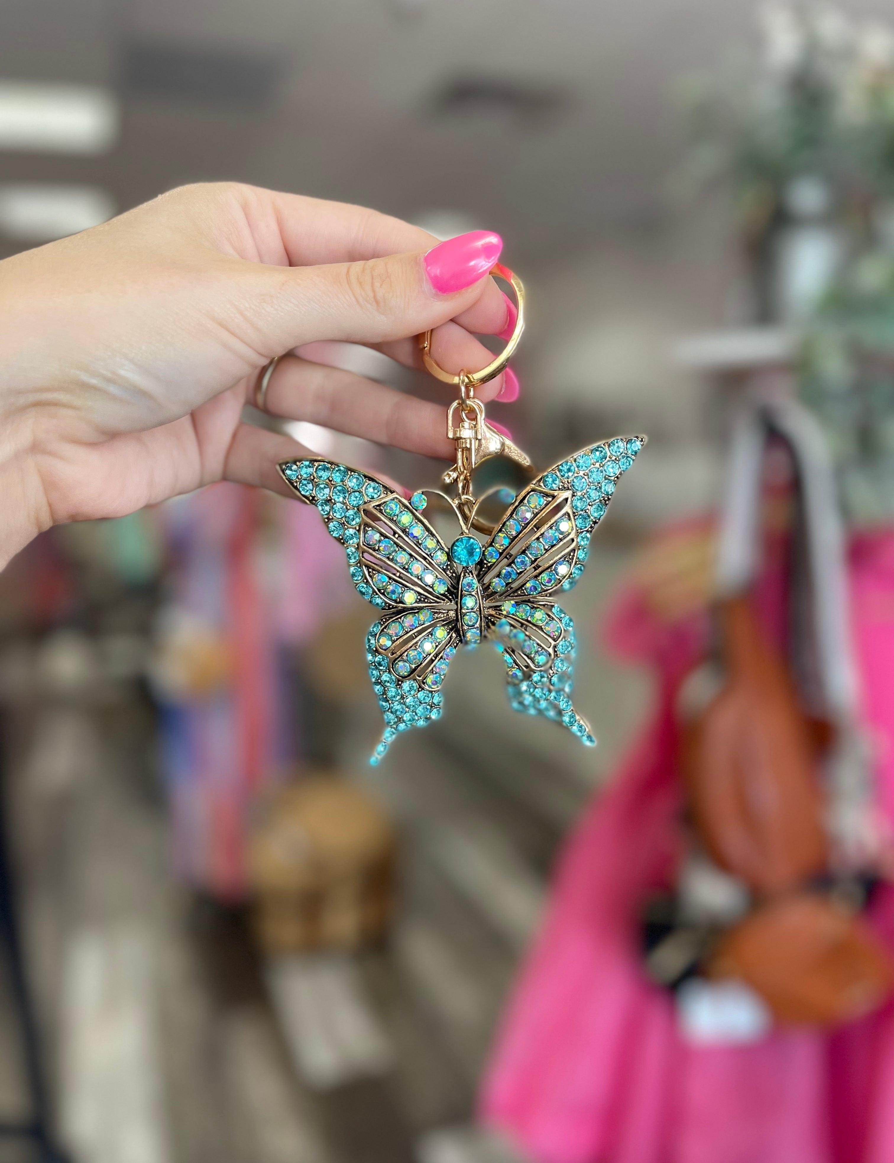 Blue Butterfly Keychain