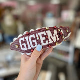 Gig'Em Aggies Cross Stitch Headband