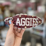 Gig'Em Aggies Cross Stitch Headband