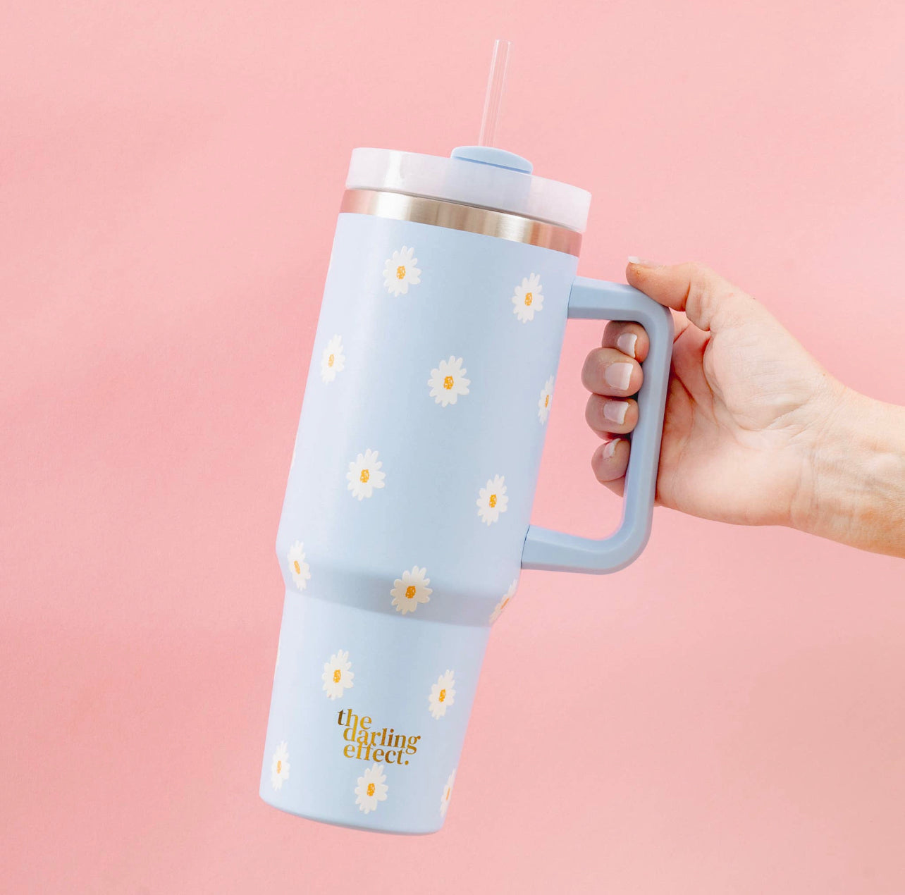 Take Me Everywhere Tumbler - Dancing Daisy Blue