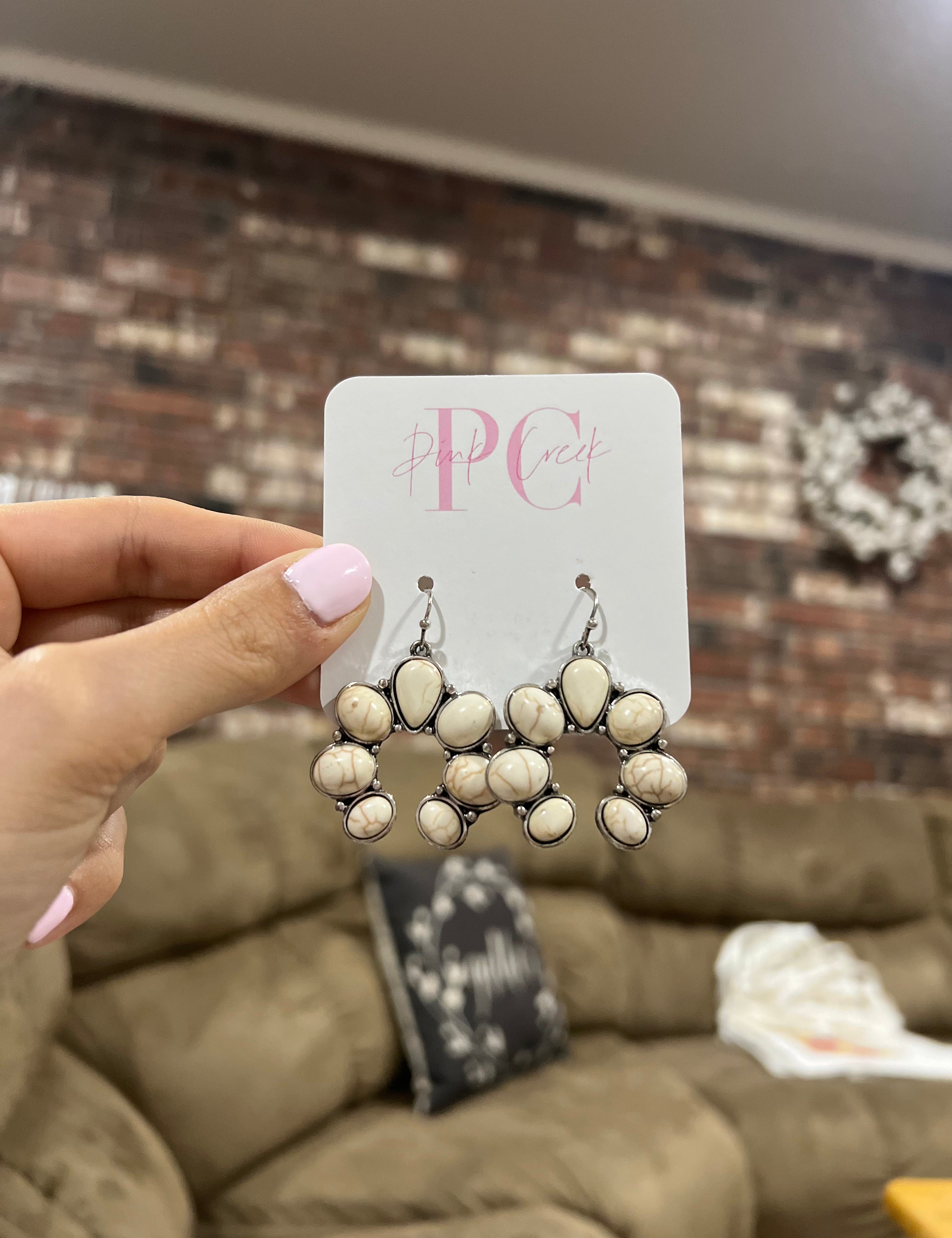 Ivory Concho Dangle Earrings