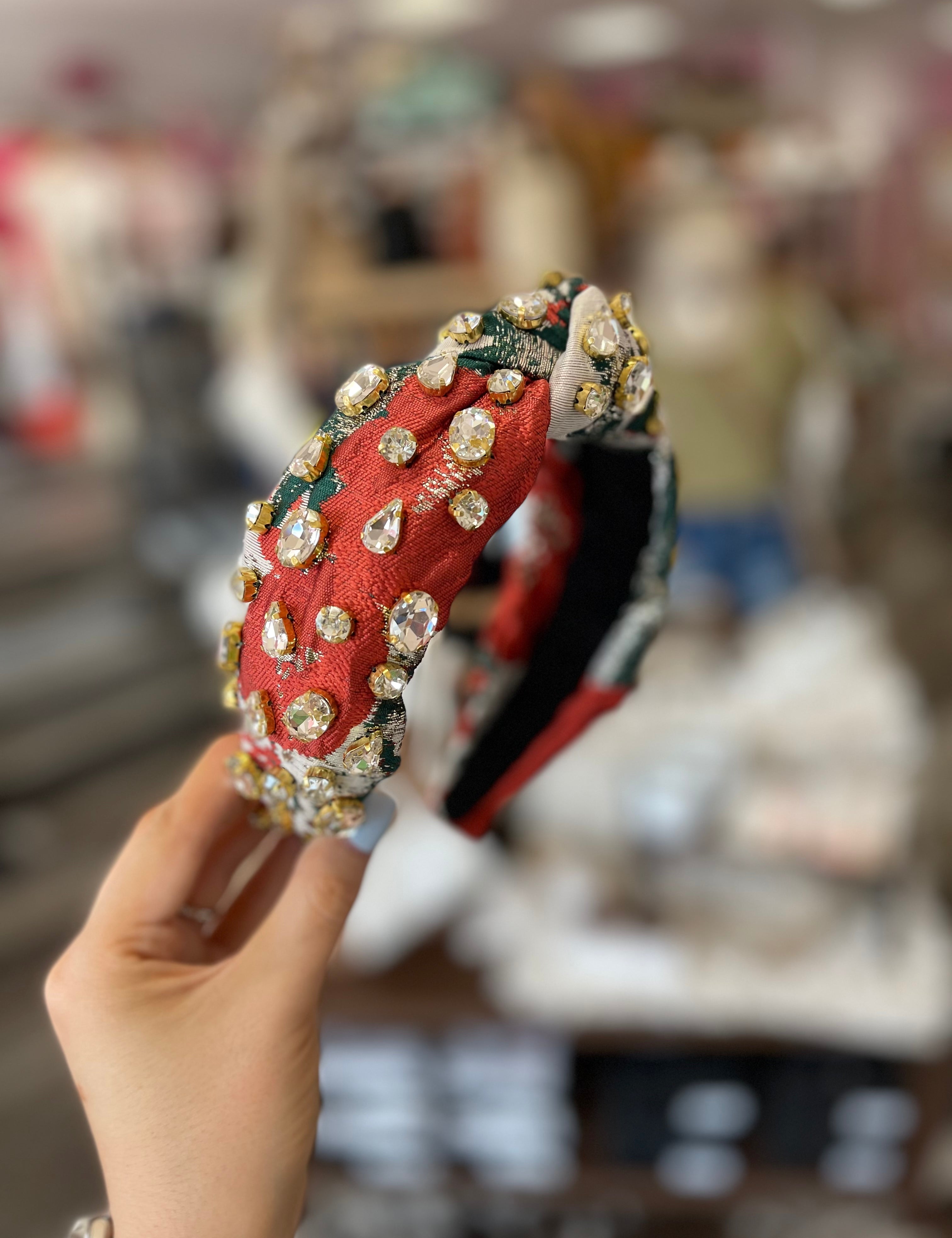 Poinsettia Christmas Bling Headband