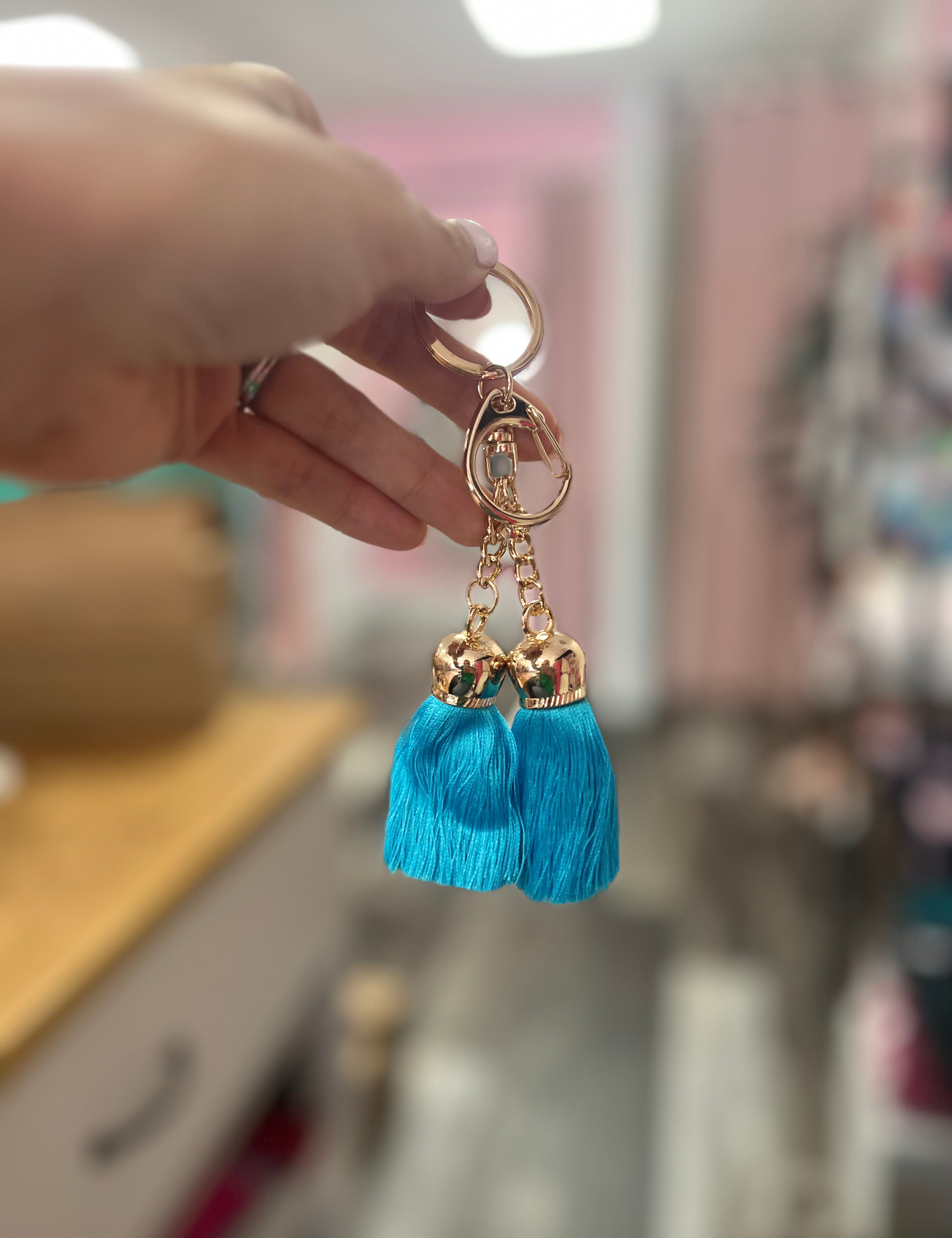 Blue Tassels Key Charm