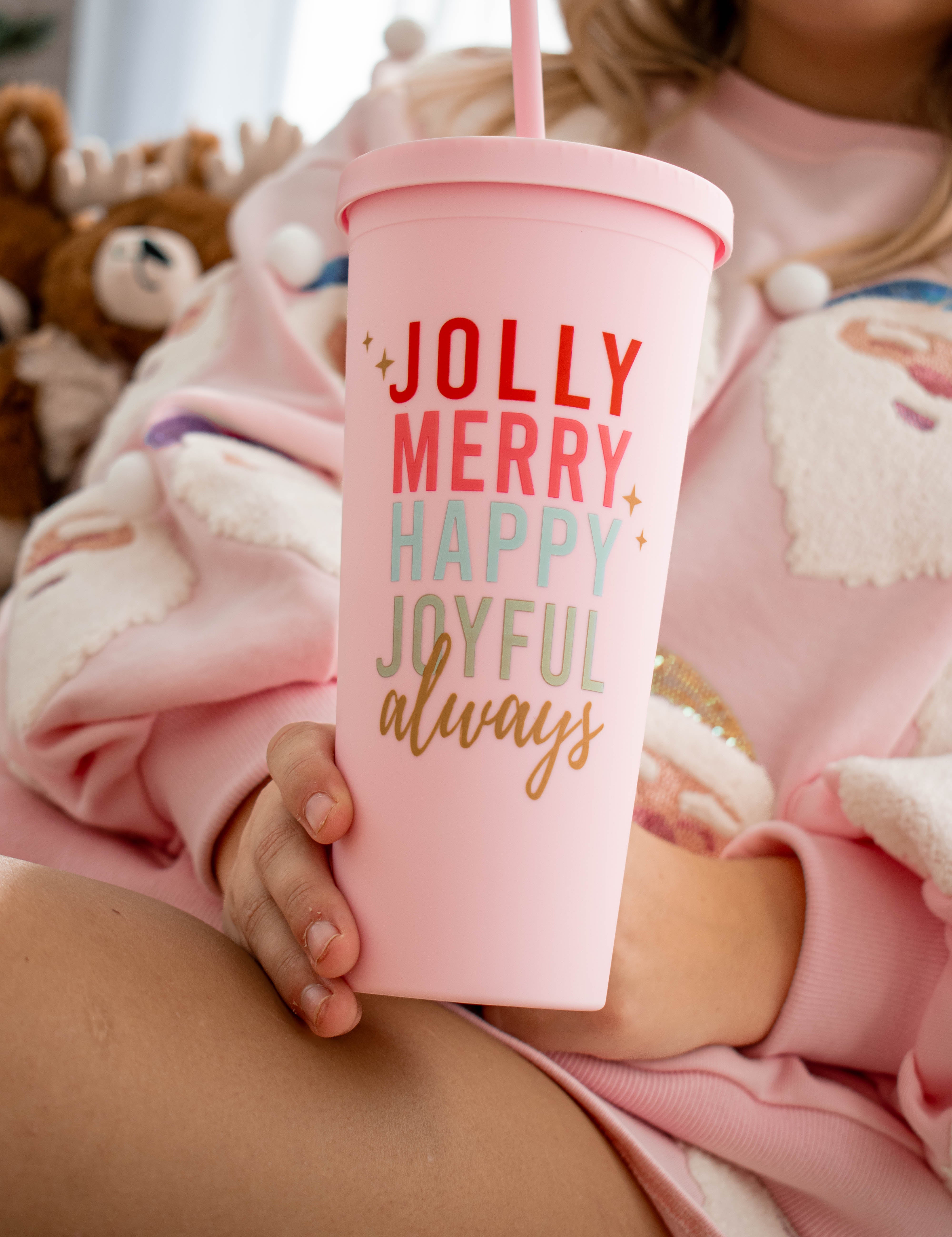 Jolly Merry Happy Joyful Always Matte Tumbler