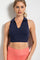 Farrah Butter Collared Cropped Tank Navy