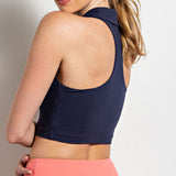 Farrah Butter Collared Cropped Tank Navy