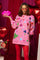 Groovy Hearts All Over Sweatshirt Dress - Pink [Queen of Sparkles]