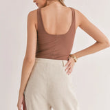 Sun Bath Squareneck Bodysuit Brown