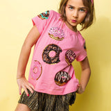 Child Size Donut Tee Pink Queen of Sparkles