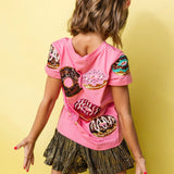 Child Size Donut Tee Pink Queen of Sparkles