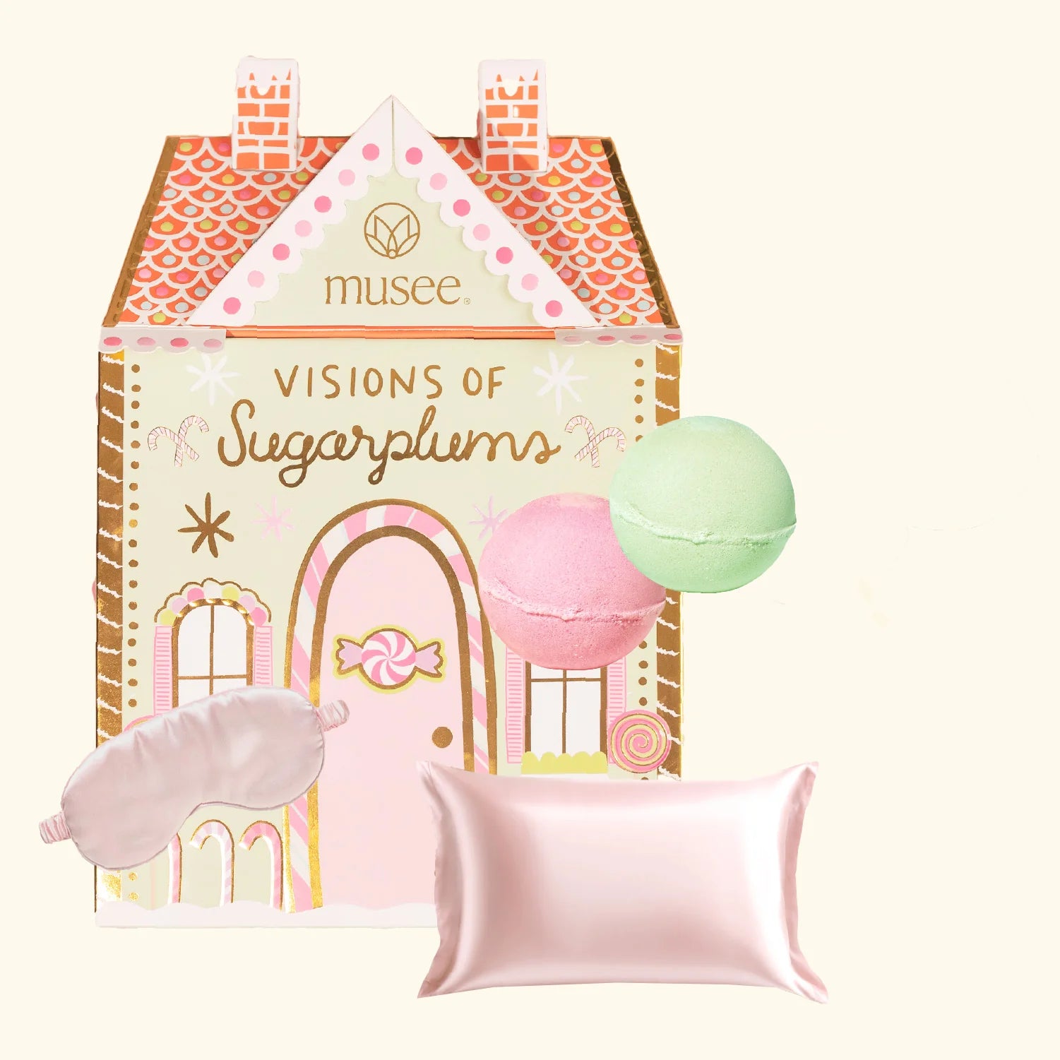 Visions of Sugarplums Bath Balm, Pillowcase & Eye Mask Set - Musee